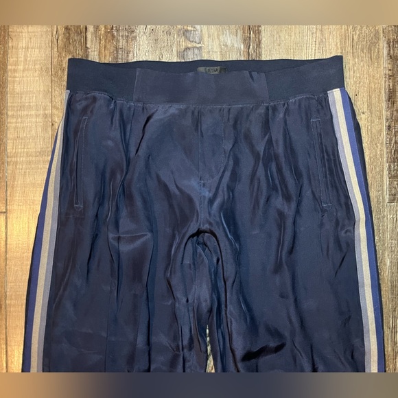 ATM Silk Side Stripe Joggers Pants Midnight Anthony Thomas Melillo Medium - Picture 3 of 7
